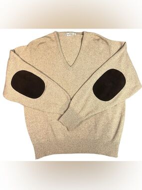 Forstmann Vintage Pure Cashmere Cardigan Sweater With Elbow Patches - Mens 40